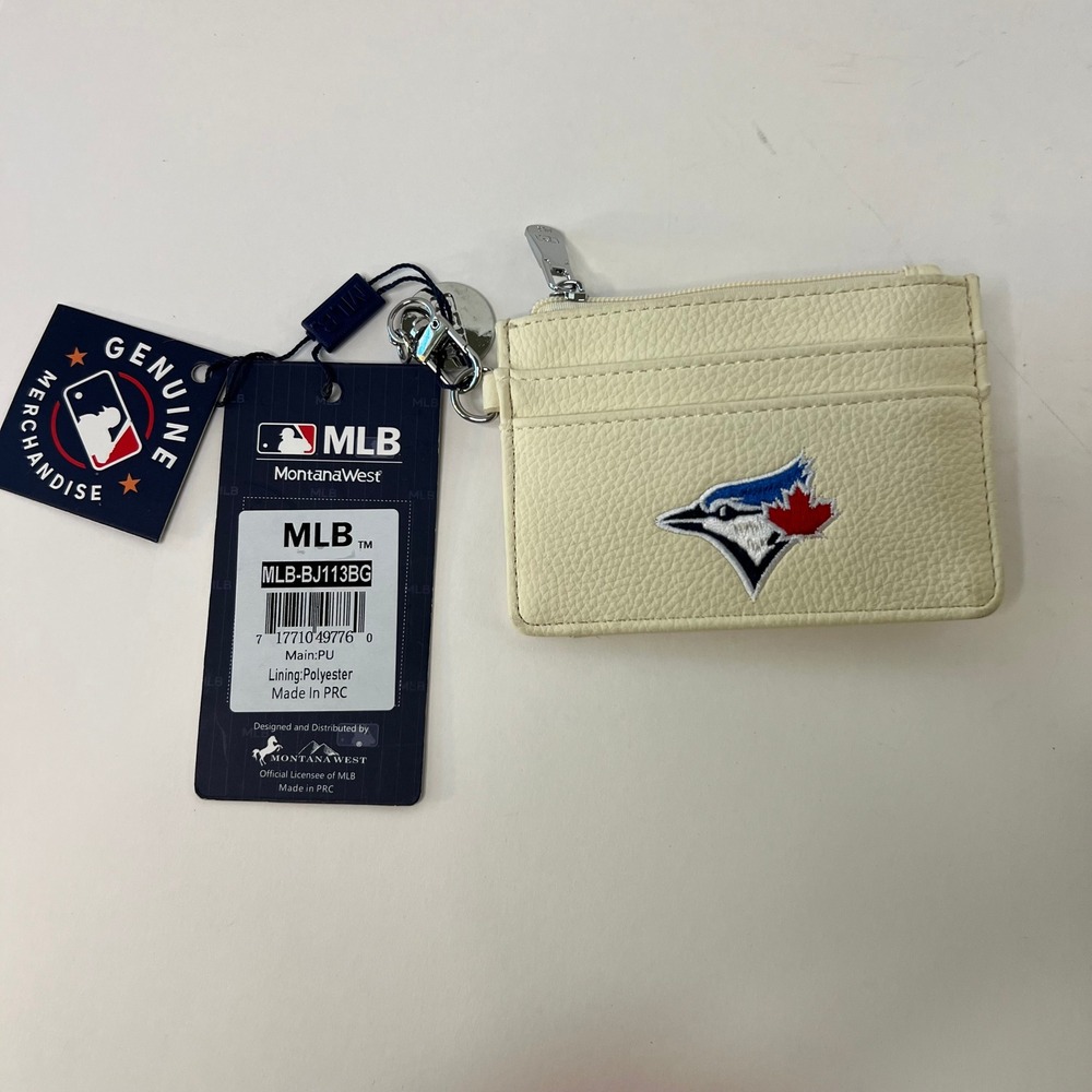 Montana West MLB Toronto Blue Jays Slim Card Holder Wallet Off White 3 x 4" NWT